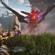 Aloy, a gun, and a flying robot.